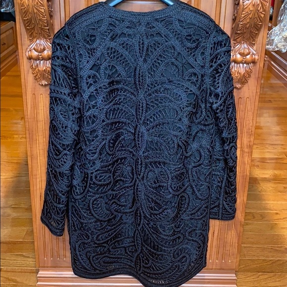 MAJE Embellished Crochet Magic Open Coat - Picture 6 of 7